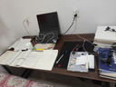 馨美凯电脑桌台式家用简易书桌办公桌简约现代工作台租房卧室学习写字桌 【单桌1.6cm厚桌面】黑架+深胡桃 长160cm*宽70cm*高74cm 实拍图