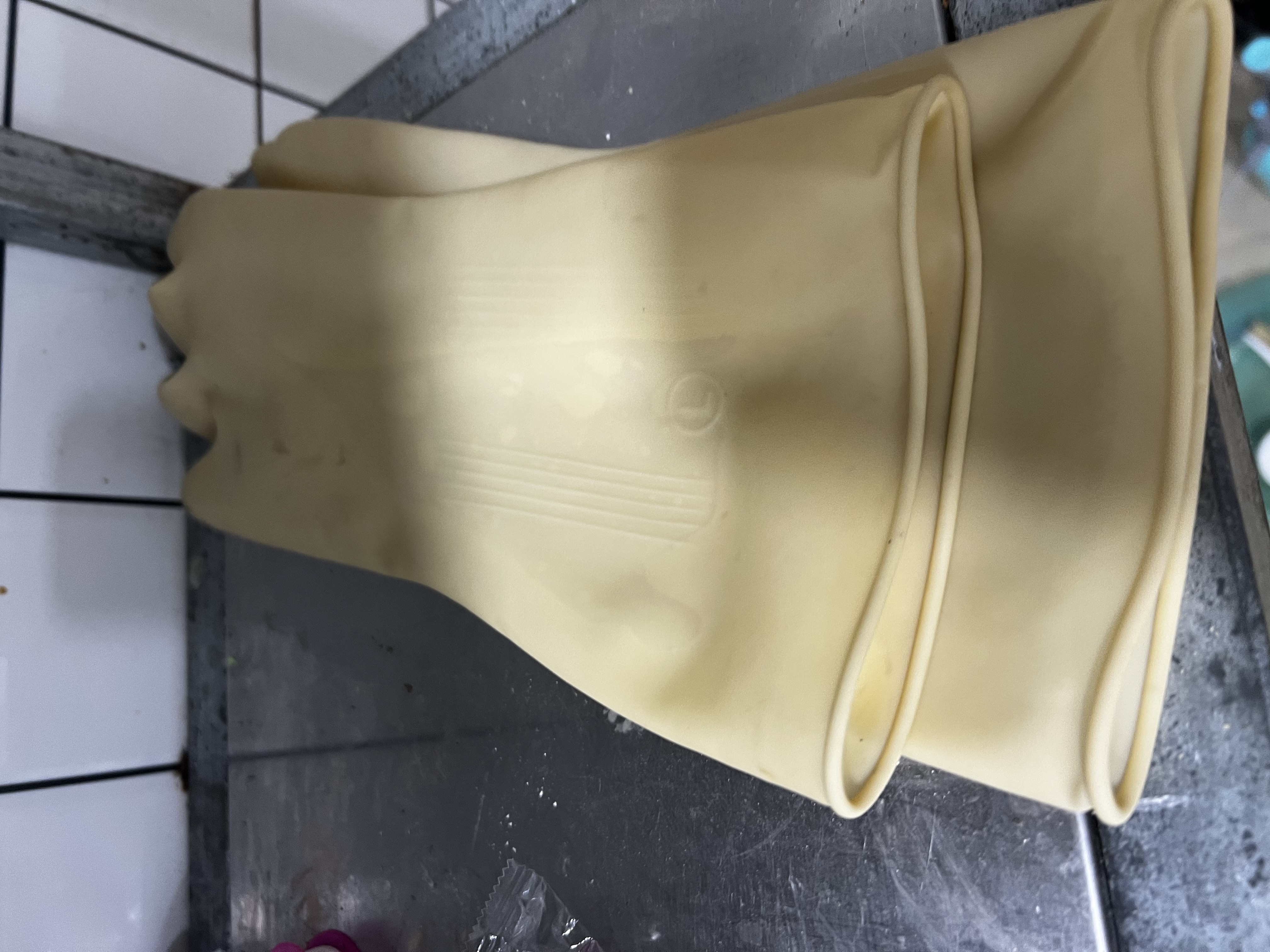 星工乳胶牛筋劳保手套3付胶皮加厚防水卫生清洁工业劳防用 L码 实拍图