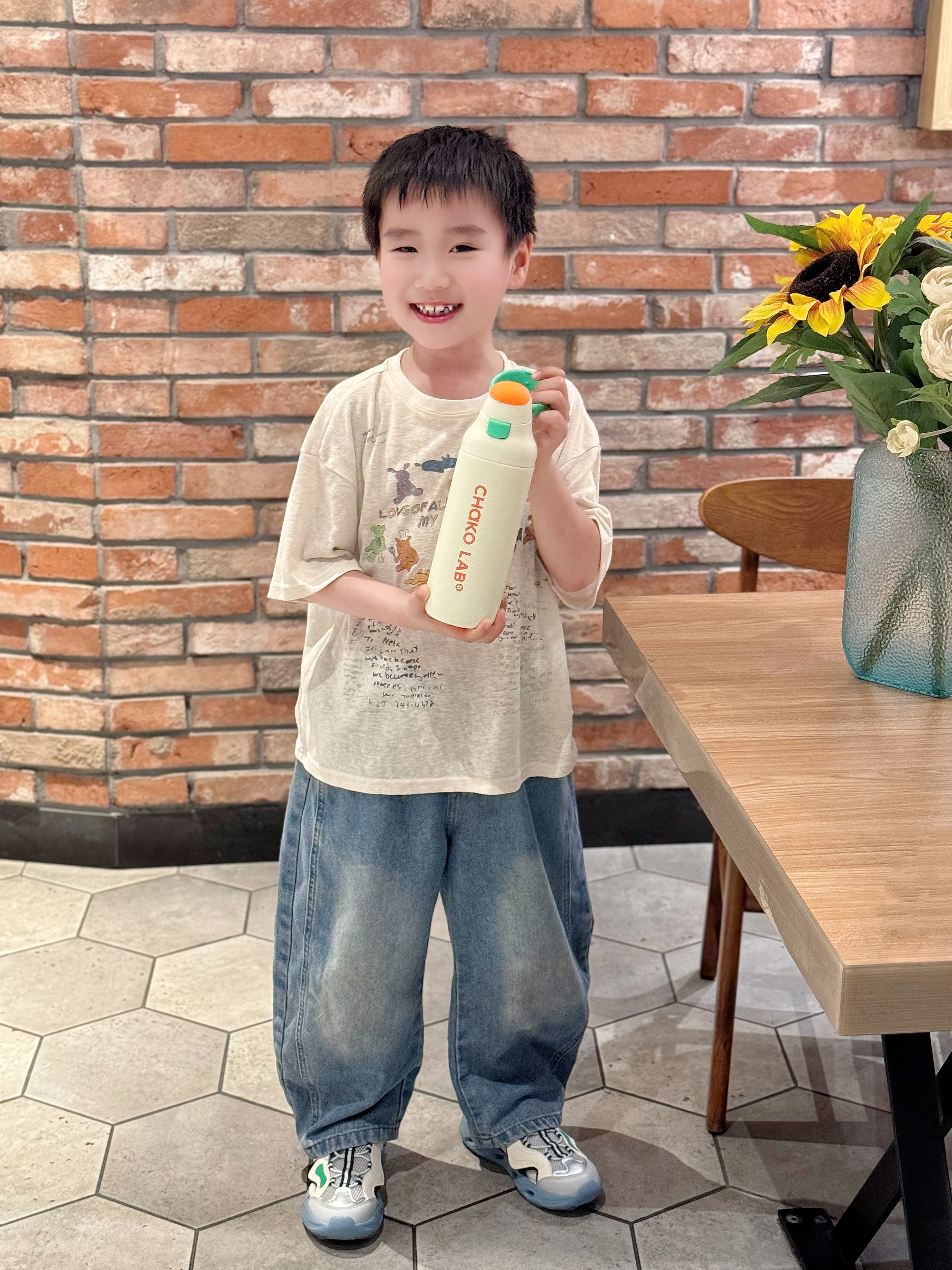 chakolab和序保温杯双饮吸管杯大容量运动水杯学生便携高颜值杯儿童咔哒杯 橙椰椰700ml 实拍图