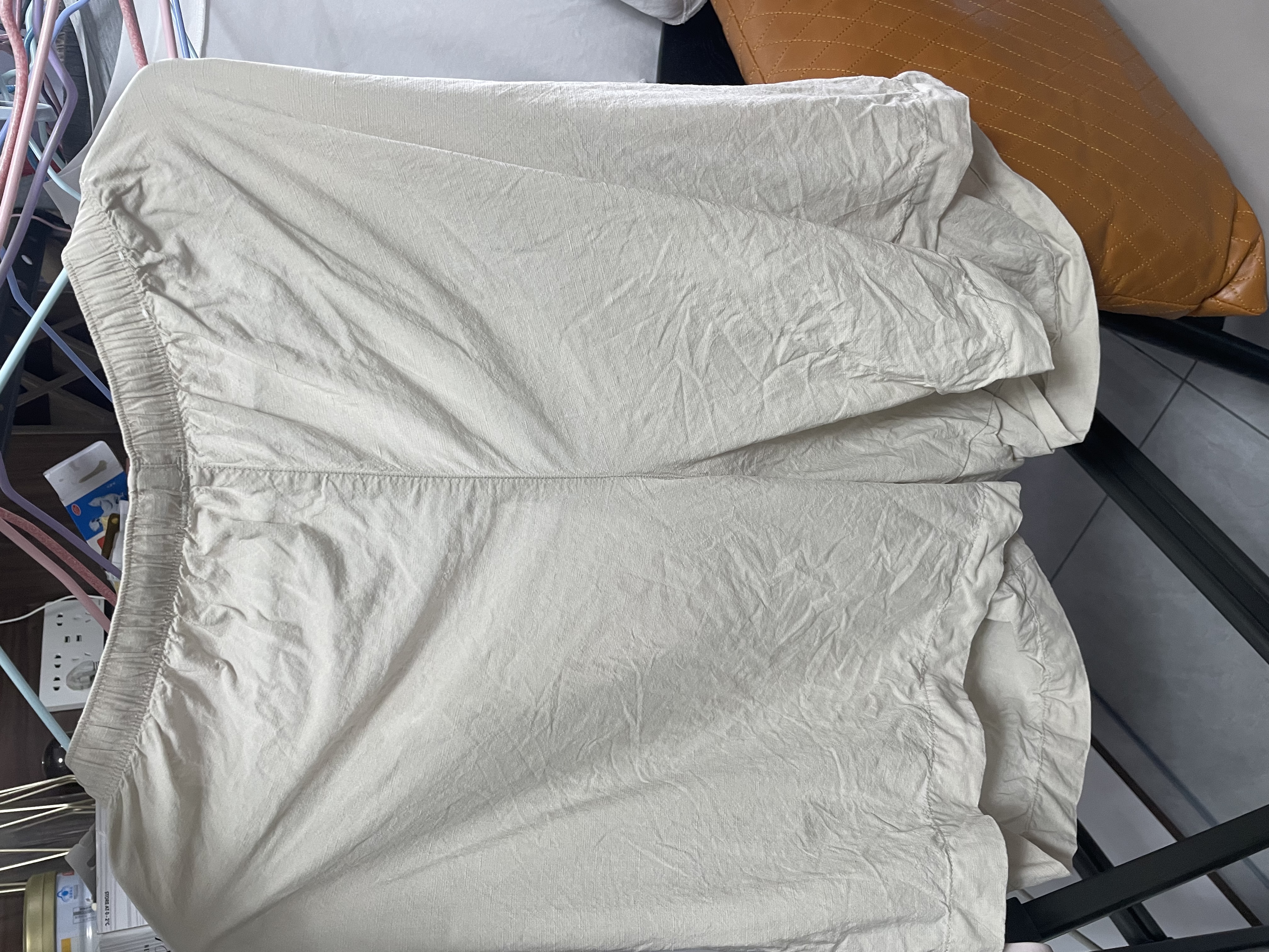 优衣库麻混纺舒适短裤女装26春夏新款485251 30 浅米色 3XL 实拍图
