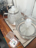 益茶福全自动上水电热水壶底部上水嵌入式茶台功夫茶烧水壶饮水烧水一体机抽水玻璃煮茶壶保温泡茶壶 1L SQ-008金色玻璃套装 实拍图