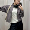 优衣库合作款/女装男装棉混纺短外套484032 72 蓝紫色 M 实拍图