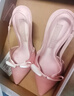 CHARLES&KEITH缎面蝴蝶结尖头高跟凉鞋女生日礼物送女友CK1-60361556 Light Pink浅粉色 38 实拍图