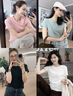 美洋（MEIYANG）瘦瘦T 显瘦圆领弹力修身百搭短袖女士上衣时尚休闲透气柔软T恤女 白色 L 实拍图