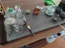 茗石斋乌金石茶盘天然整块石盘家用办公送礼功夫茶石盘搭配船木中式复古 80*35*3cm 单茶盘+木托 实拍图
