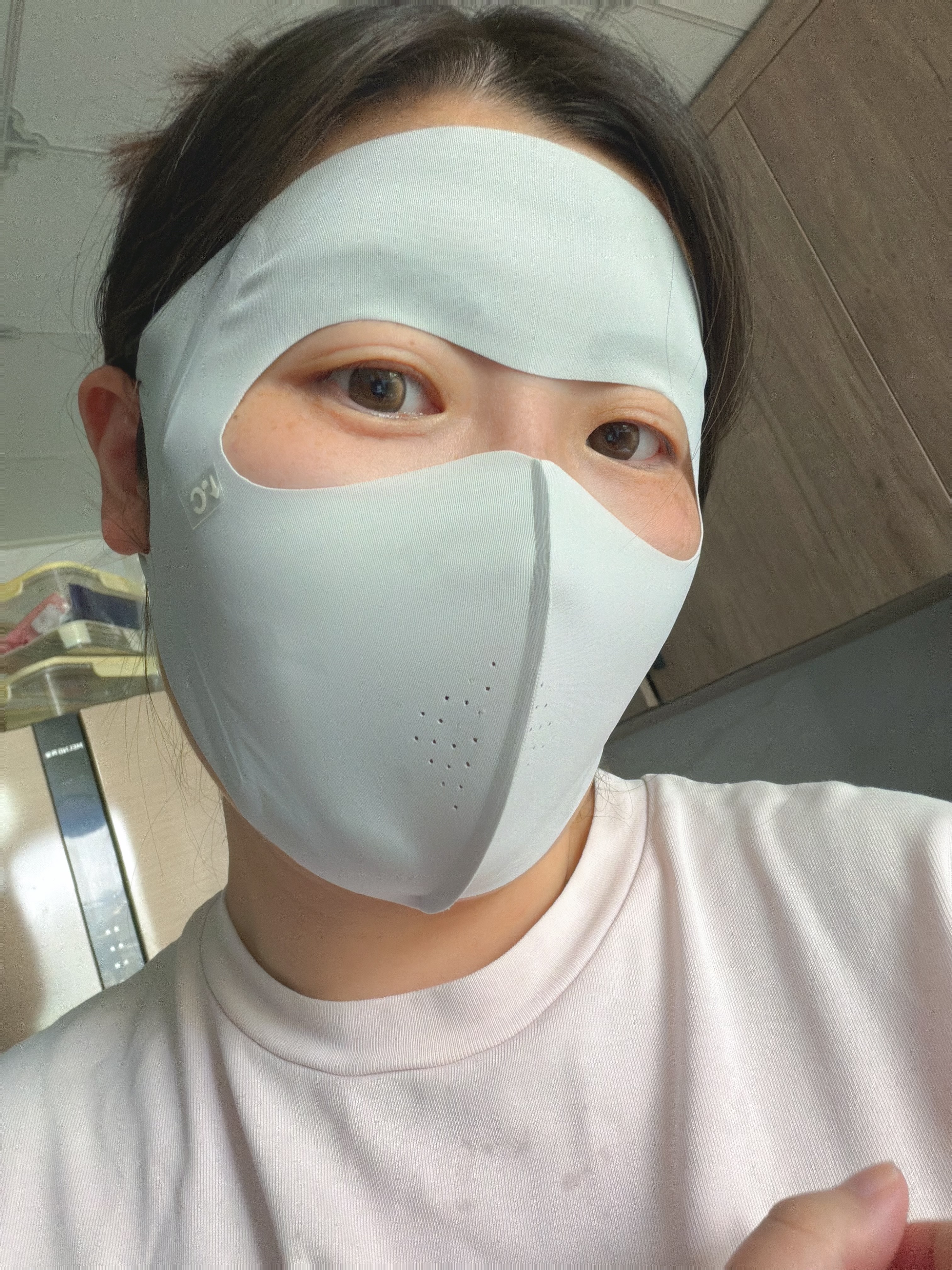 奥克云夏季全脸防护面罩女士防紫外线防晒口罩2026新款透气医美遮脸2只 实拍图