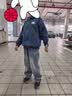 左西男童牛仔裤春秋装儿童裤子2025新款男孩复古直筒长裤 牛仔色 130 实拍图