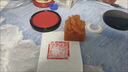 【全网低价 买贵双倍赔】西玛（SIMAA）80mm 快干印台印泥 财务办公用品 红色圆形透明外壳 9801 实拍图
