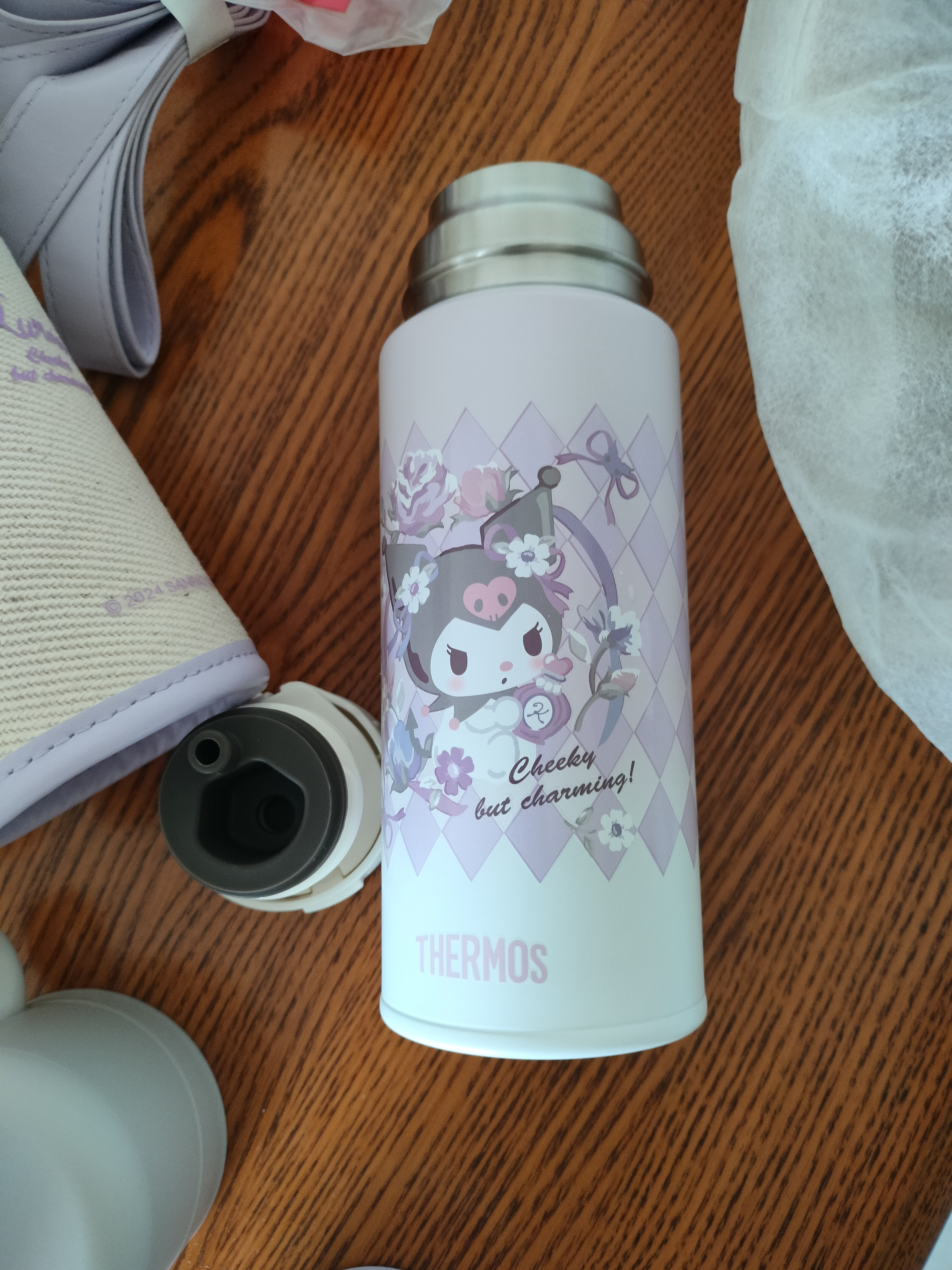 膳魔师（THERMOS）保温保冷杯直饮弹盖杯三丽鸥316L不锈钢带杯套学生杯水杯FFM 实拍图
