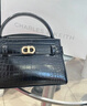 CHARLES&KEITH鳄鱼纹凯莉包手提斜挎婚包包女包生日礼物送女友CK2-50270880-1 Black黑色 S 实拍图