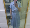 德玛纳【含云氧棉】夏季淑女风改良旗袍裙翻领松紧腰A字显瘦女式连衣裙 晒单实拍图