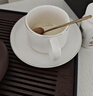 友来福陶瓷咖啡杯 欧式简约白色拉花咖啡杯套装220ml大容量马克杯 实拍图