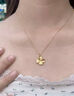 中国黄金（CHINA GOLD）黄金四叶草项链女款足金幸运草吊坠锁骨情人节生日礼物送女友老婆 【京速达】四叶草吊坠【赠银镀金链】约0.75g 实拍图