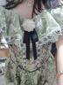 LULUALWAYS华服系列-窈窕淑女25夏季新款法式复古公主露肩连衣裙 绿色 S 实拍图