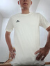 adidas情侣休闲纯棉上衣圆领正肩短袖T恤男女夏季阿迪达斯轻运动   米白   XXS 实拍图