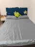 南极人（Nanjiren）夏季冰丝凉席1.5米x2米可机水洗夏天可折叠软席子床单宿舍三件套 床单款凉席-饼干格-梦灰【凉感冰丝 丝滑裸睡】 150x200cm单床席 实拍图