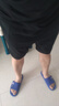 啄木鸟【两件装】冰丝休闲短裤男夏季薄款五分裤运动宽松大码弹力沙滩裤 108灰色+108黑色 5XL （建议168-182斤） 实拍图