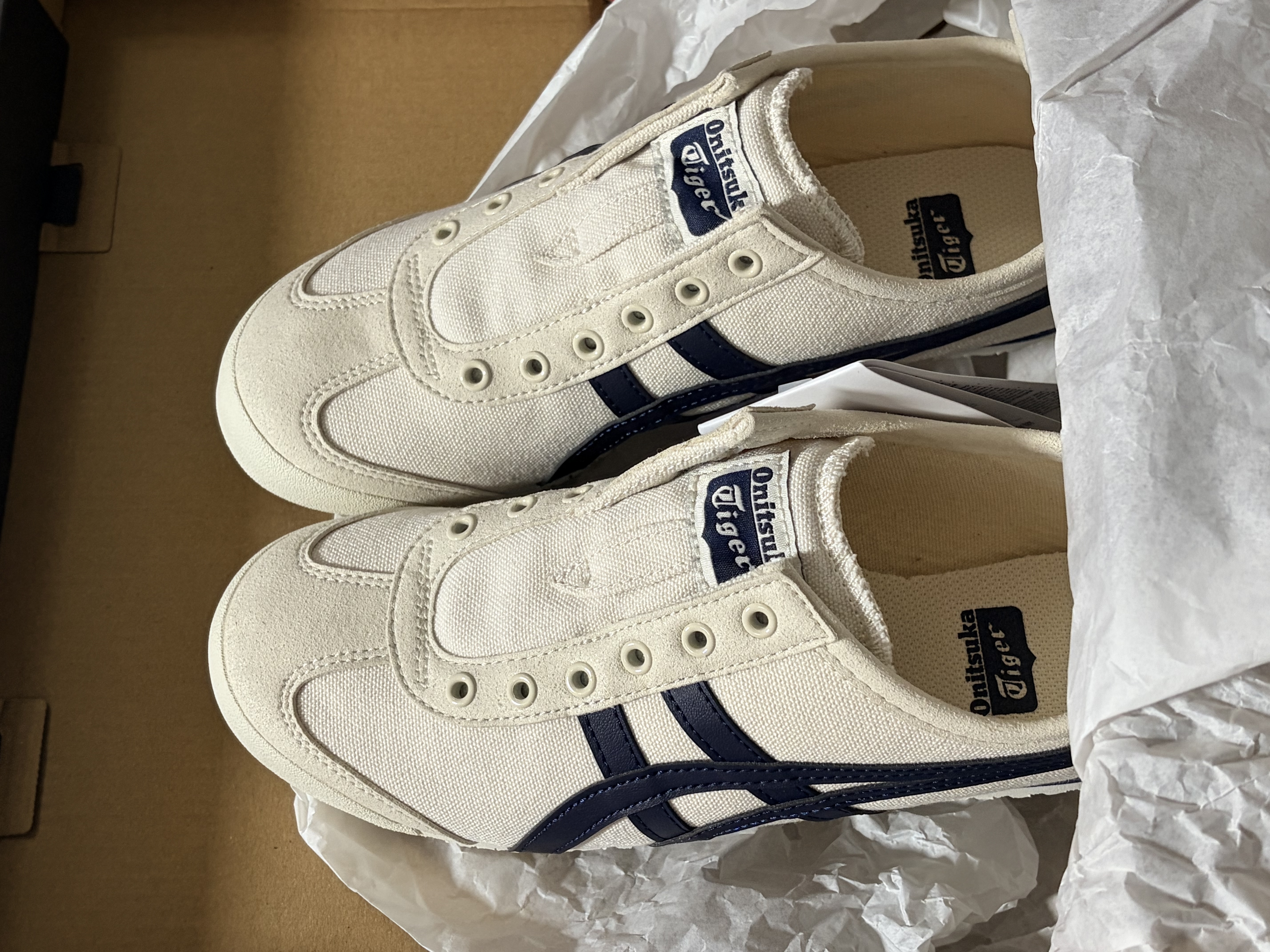Onitsuka Tiger鬼塚虎男女帆布一脚蹬懒人鞋MEXICO 66™ SLIP-ON 1183A360 米黄色 39.5 实拍图