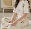宜而爽【100%纯棉】女士睡衣女夏季薄款短袖家居服套装送妈妈礼物 实拍图