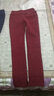 魔之韵弹力紧身小脚打底裤子外穿女士休闲大码胖mm显瘦薄款/加绒裤8181 酒红色【长裤黄金绒冬款】 加绒 S (80-95斤左右) 实拍图