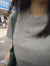 MARKLESS【安心品质】纯棉亲肤T恤男士纯色短袖打底衫5630 浅麻灰 2XL 实拍图
