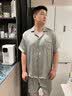 DOEO2026新款真丝睡衣男夏薄款送男友轻奢高级感桑蚕丝家居服礼盒套装 银杏【长袖+长裤】 M 100-120斤 实拍图