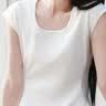 森马（Semir）连衣裙女夏季U领纯色褶皱短袖短裙2026简约风设计感109326114005 实拍图