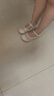 芭比童鞋女童夏季镂空凉皮鞋包头编织软底凉鞋儿童网鞋DA6863 米白 34 实拍图