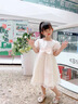 罗蒙毕业演出主持人礼服女童毕业白色公主裙生日花童钢琴 白色150 实拍图