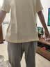 班尼路（Baleno）短袖t恤男夏季2026年青少年国潮重磅220g纯棉男士五分袖宽松上衣 实拍图