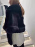 11-貂皮喜妈妈冬新娘狐狸毛披肩婚纱披风礼服旗袍皮草斗篷外套白 黑色（豪华版） 均码 实拍图