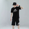 阿迪达斯（adidas）短袖t恤男士夏季跑步健身运动衣快干衣透气男装T恤  黑白 2XL 实拍图