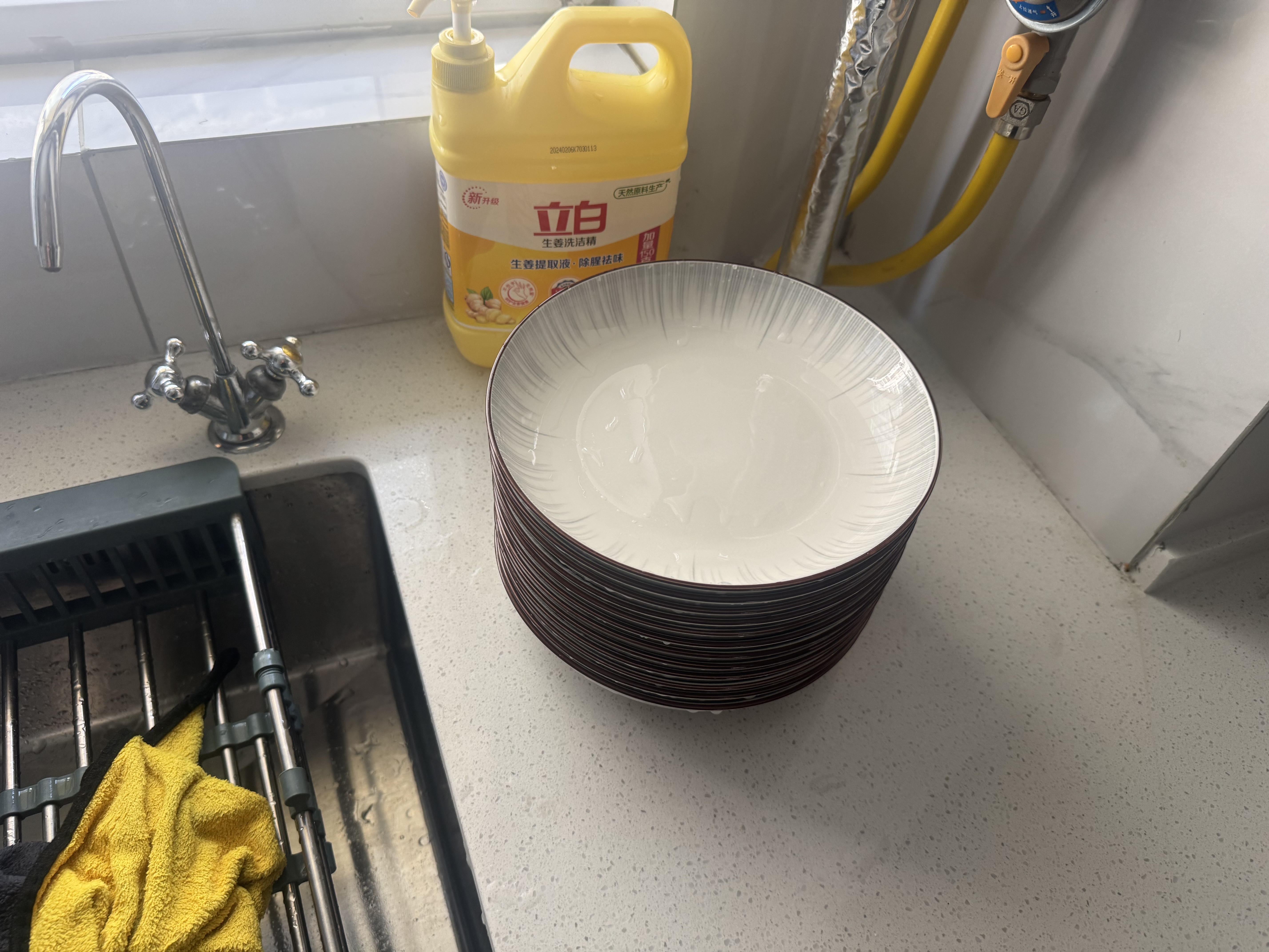 千扶里碗饭碗釉下彩北欧简约面碗陶瓷餐具家用大汤碗泡面米饭碗盘子汤盆 实用款：8英寸圆盘【6只装】 实拍图