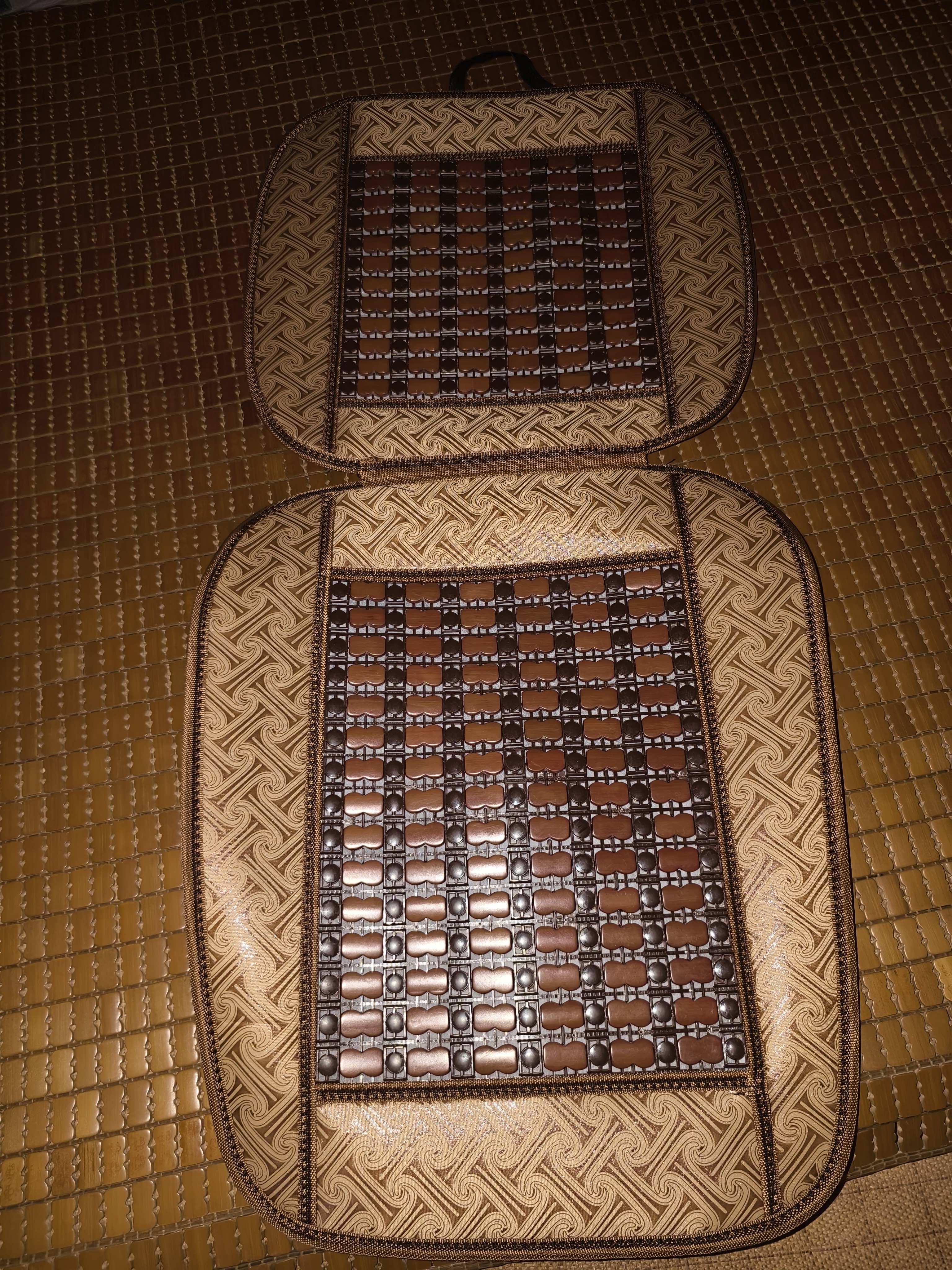 齐选夏季汽车坐垫凉席麻将竹片主驾驶车载座椅背屁垫货车通风透气用品 【经典棕】前排单座 实拍图