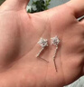 BJYLS999纯银针雪花耳钉女养耳洞流苏耳线足银针耳环2026轻奢高级耳饰 【999足银耳链】雪花耳线一对 实拍图