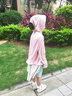 牧萌儿童防晒衣男女童防晒服夏季冰丝凉感宝宝防晒外套披肩 水蜜桃 XL 实拍图