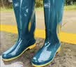 回力雨鞋女防水防滑胶鞋工作鞋高筒加绒雨靴耐磨水鞋套鞋女鞋813 墨绿高筒 38 实拍图