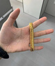 星卡龙黄金三马鞭手链999足金包足银大气宽面霸气男士手表链节日送老公 三马鞭手链-总重约60克 包金5克【下单留言备注手围】 实拍图