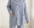 窈嘉病号服男女套装棉睡衣病人护理服老人医院患者易穿脱卧床服病员服 【病员服】蓝白条纹长袖套装(上衣+裤) L 体重（140-160斤） 实拍图