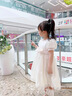 罗蒙毕业演出主持人礼服女童毕业白色公主裙生日花童钢琴 白色150 实拍图