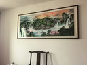 贡乔办公室挂画江山万里长城国画书柜背景墙山水壁画靠山图字画装饰画 聚宝盆CT-2737 70*50cm高 【红木色经典直角实木画框】+高透晶瓷 实拍图