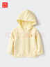 优衣库婴幼儿防紫外线网眼连帽开衫宝宝防晒衣衣服482045 41 杏黄色 110 实拍图