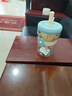 高颜值玻璃花茶杯颜值带吸管玻璃杯茶杯水杯咖啡杯 蓝色 500ml 实拍图