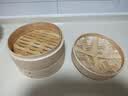 拜杰竹蒸笼 家用小笼包蒸笼屉 点心蒸笼手工艺竹蒸笼20cm 2层1盖 实拍图