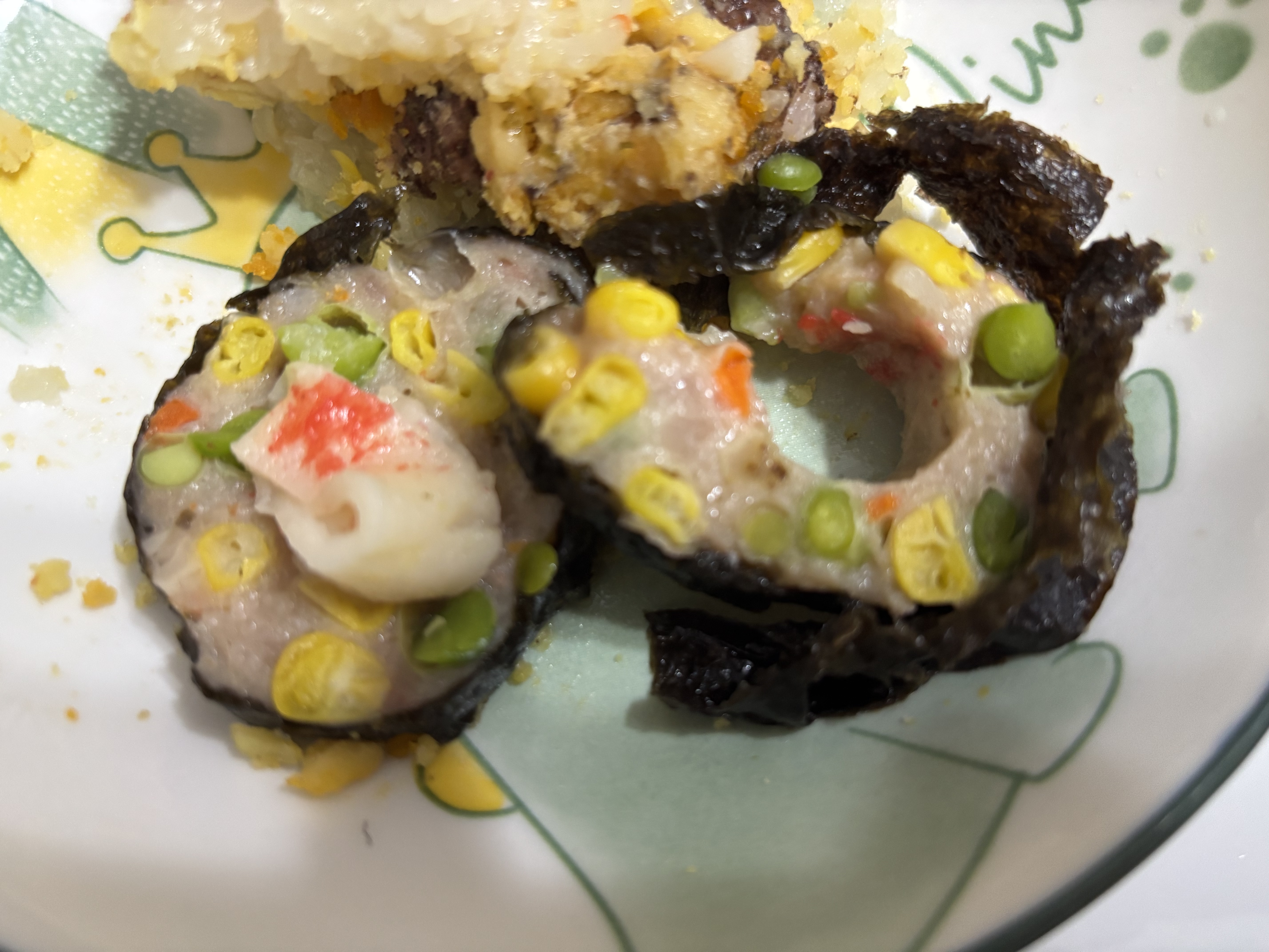 光头佬联圣 蟹柳紫菜卷 350g/12块装 广式港式点心儿童早餐速食点心 猪肉卷 实拍图