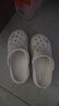 名创优品（MINISO）洞洞鞋男女款EVA夏外穿沙滩凉鞋防滑踩屎感情侣 白色+浅蓝蝶语 实拍图