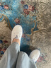 网红小白鞋女2025爆款防滑百搭舒适软底女鞋浅口透气一脚蹬帆布鞋 白色 L11 38 实拍图