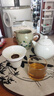 玻璃彩色把手杯品茗杯花茶套装茶杯防爆耐热小把杯100ml 4只装（透明把） 实拍图