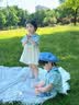 嘟嘟家儿童套装夏季男童T恤短裤两件套女童连衣裙宝宝童装花苞裙夏装潮 蓝色系条纹 100 晒单实拍图