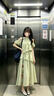亿梵莎（YIFANSHA）连衣裙子女高级感2026年新款的漂亮法式气质海边度假不规则中长裙 绿色(无蕾丝无腰带) 均码 【可备注码数】 实拍图